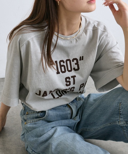 フロッキープリントTシャツ（Tシャツ/カットソー）｜PUAL CE CIN