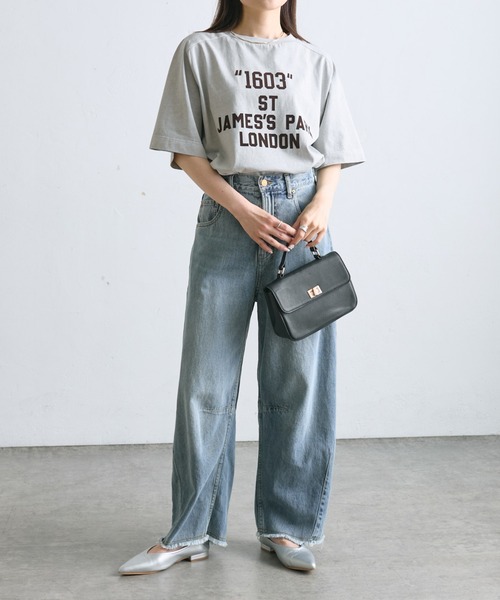 PUAL CE CIN(ピュアルセシン)の「フロッキープリントTシャツ(Tシャツ/カットソー・レディース・グレイッシュベージュ/スミクロ/ブラウン・FREE)」の17枚目の写真