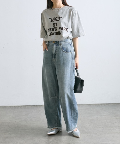 PUAL CE CIN(ピュアルセシン)の「フロッキープリントTシャツ(Tシャツ/カットソー・レディース・グレイッシュベージュ/スミクロ/ブラウン・FREE)」の18枚目の写真