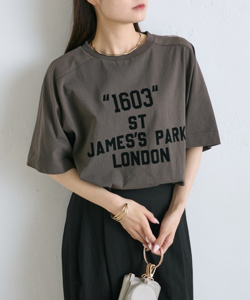 フロッキープリントTシャツ　ピュアルセシン フロッキープリントTシャツ（Tシャツ/カットソー）｜PUAL CE CIN