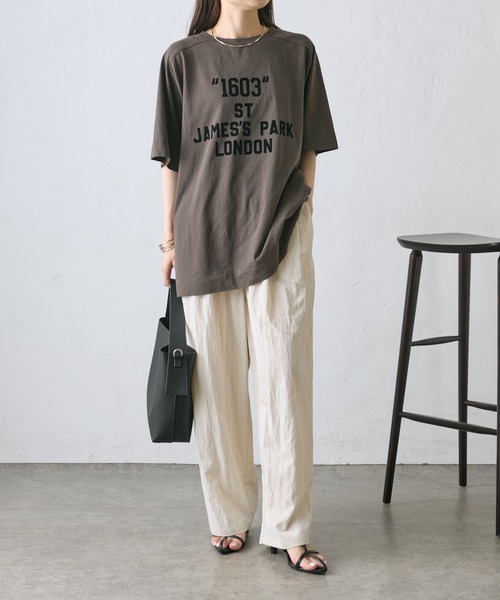 フロッキープリントTシャツ　ピュアルセシン フロッキープリントTシャツ（Tシャツ/カットソー）｜PUAL CE CIN
