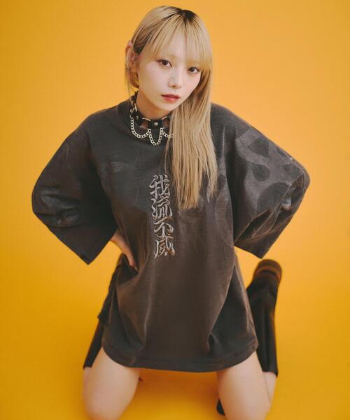 GALFY（ガルフィー）の「GALFY/ガルフィー/【LHP別注】ピグメントドルマン中二病BIG TEE（Tシャツ/カットソー・メンズ・ブラック/ブラウン・LARGE/X-LARGE）」の12枚目の写真