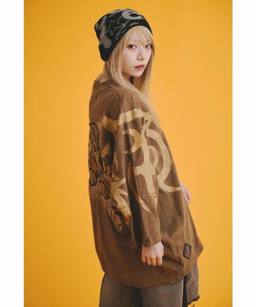 GALFY（ガルフィー）の「GALFY/ガルフィー/【LHP別注】ピグメントドルマン中二病BIG TEE（Tシャツ/カットソー・メンズ・ブラック/ブラウン・LARGE/X-LARGE）」の5枚目の写真