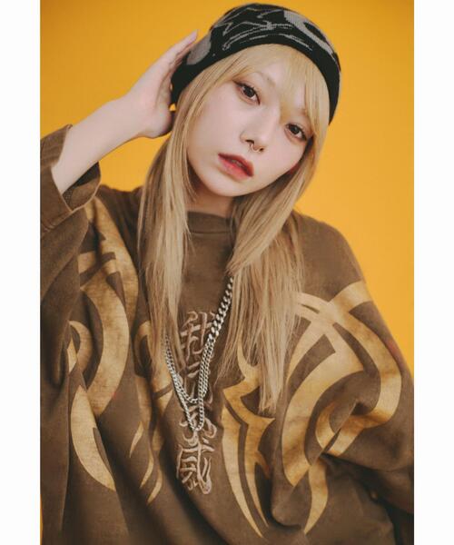 GALFY（ガルフィー）の「GALFY/ガルフィー/【LHP別注】ピグメントドルマン中二病BIG TEE（Tシャツ/カットソー・メンズ・ブラック/ブラウン・LARGE/X-LARGE）」の3枚目の写真