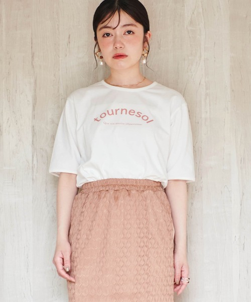 mil(ミル)の「ロゴリンガーTシャツ(Tシャツ/カットソー・レディース・グレイッシュベージュ/オレンジ/ミント/アッシュグレー・S/XS)」の4枚目の写真