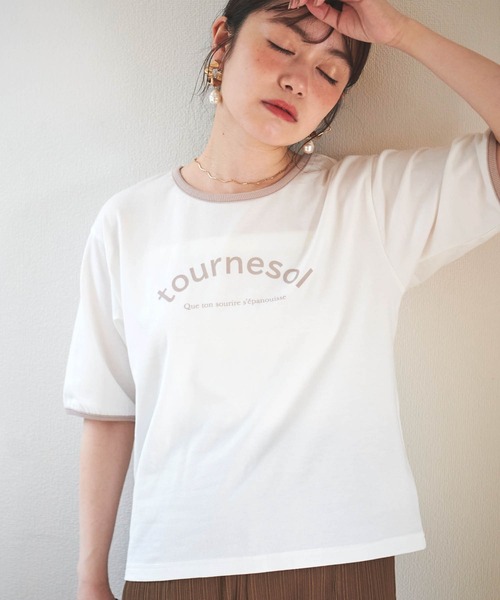 mil(ミル)の「ロゴリンガーTシャツ(Tシャツ/カットソー・レディース・グレイッシュベージュ/オレンジ/ミント/アッシュグレー・S/XS)」の5枚目の写真