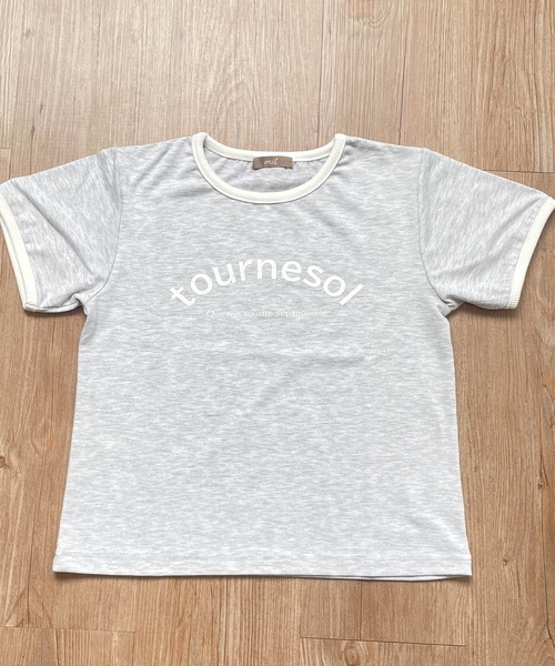 mil(ミル)の「ロゴリンガーTシャツ(Tシャツ/カットソー・レディース・グレイッシュベージュ/オレンジ/ミント/アッシュグレー・S/XS)」の9枚目の写真