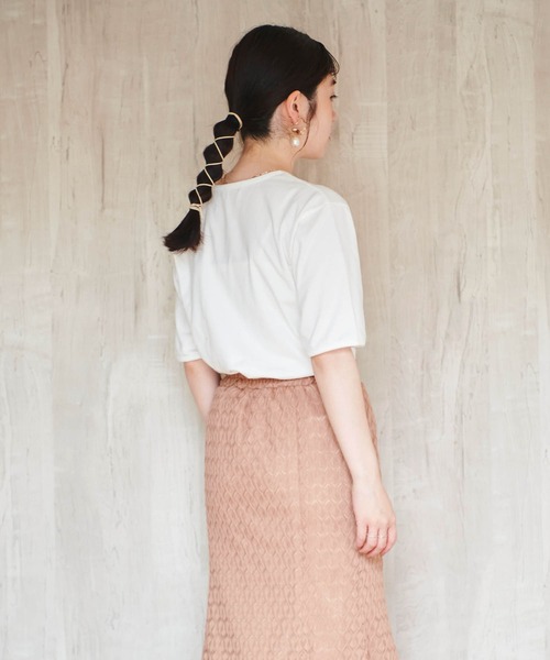 mil(ミル)の「ロゴリンガーTシャツ(Tシャツ/カットソー・レディース・グレイッシュベージュ/オレンジ/ミント/アッシュグレー・S/XS)」の12枚目の写真