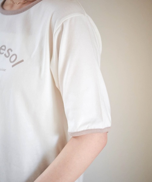 mil(ミル)の「ロゴリンガーTシャツ(Tシャツ/カットソー・レディース・グレイッシュベージュ/オレンジ/ミント/アッシュグレー・S/XS)」の21枚目の写真