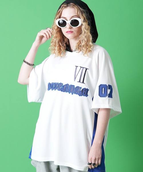 a.p.o.v.(エーピーオービー)の「a.p.o.v. フーディーメッシュサッカーゲームシャツ(Tシャツ/カットソー・メンズ・ホワイト/ブラック・ONESIZE)」の1枚目の写真
