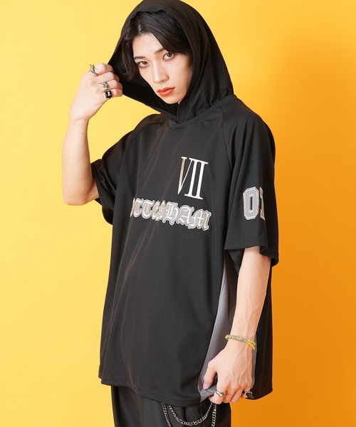 a.p.o.v.(エーピーオービー)の「a.p.o.v. フーディーメッシュサッカーゲームシャツ(Tシャツ/カットソー・メンズ・ホワイト/ブラック・ONESIZE)」の2枚目の写真