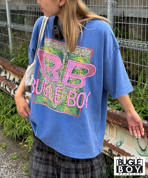 CIAOPANIC（チャオパニック）の「【BUGLE BOY/ビューグル ボーイ】古着ライク加工半袖プリントTシャツ（Tシャツ/カットソー・レディース・ブラック/ホワイト/パープル/オレンジ/ミント/レッド/ライム/ブルー/グレー・FREE）」の7枚目の写真