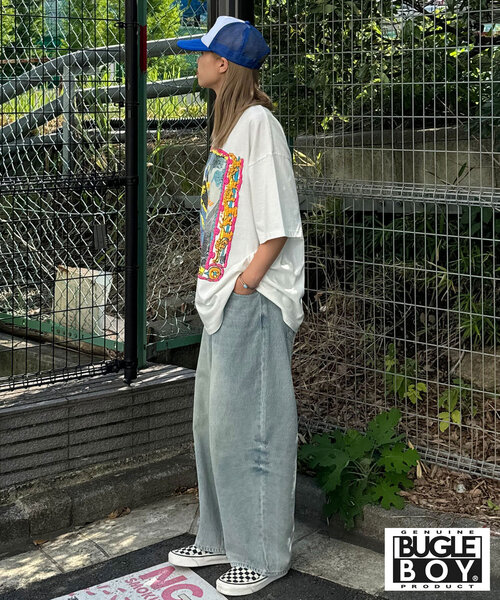 CIAOPANIC（チャオパニック）の「【BUGLE BOY/ビューグル ボーイ】古着ライク加工半袖プリントTシャツ（Tシャツ/カットソー・レディース・ブラック/ホワイト/パープル/オレンジ/ミント/レッド/ライム/ブルー/グレー・FREE）」の14枚目の写真