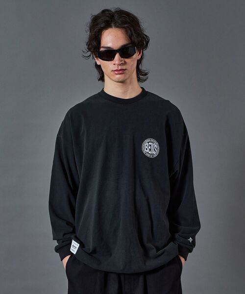 BEN DAVIS/WHITE LABEL（ベンデイビス ホワイトラベル）の「【BEN DAVIS（ベンデイビス）】CIRCLE LOGO BRUSHED LS / クルーネック 長袖 ロンT サークルロゴ ドローコード（Tシャツ/カットソー・メンズ・ブラック/ライトグレー/ホワイト・MEDIUM/LARGE/X-LARGE）」の5枚目の写真