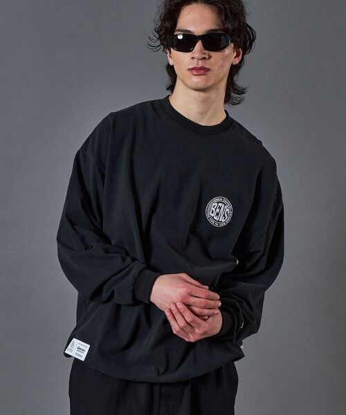 BEN DAVIS/WHITE LABEL（ベンデイビス ホワイトラベル）の「【BEN DAVIS（ベンデイビス）】CIRCLE LOGO BRUSHED LS / クルーネック 長袖 ロンT サークルロゴ ドローコード（Tシャツ/カットソー・メンズ・ブラック/ライトグレー/ホワイト・MEDIUM/LARGE/X-LARGE）」の7枚目の写真