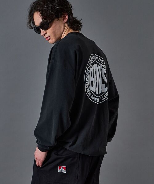 BEN DAVIS/WHITE LABEL（ベンデイビス ホワイトラベル）の「【BEN DAVIS（ベンデイビス）】CIRCLE LOGO BRUSHED LS / クルーネック 長袖 ロンT サークルロゴ ドローコード（Tシャツ/カットソー・メンズ・ブラック/ライトグレー/ホワイト・MEDIUM/LARGE/X-LARGE）」の8枚目の写真