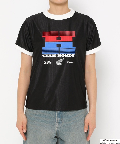 LOWRYS FARM（ローリーズファーム）の「ＨＯＮＤＡＭＩＮＩＴＳＳ　136040（Tシャツ/カットソー・レディース・オフホワイト/ブラック/ネイビー・FREE）」の5枚目の写真