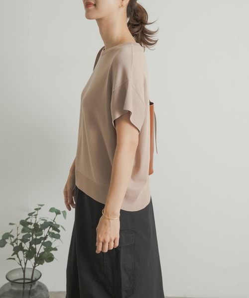 URBAN RESEARCH DOORS（アーバンリサーチドアーズ）の「ウォッシャブル半袖ニット（ニット/セーター・レディース・レッド系その他/ベージュ/ブラック・MEDIUM）」の10枚目の写真