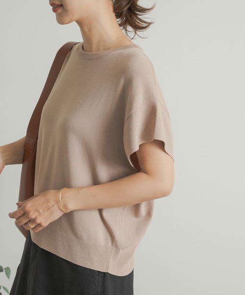 URBAN RESEARCH DOORS（アーバンリサーチドアーズ）の「ウォッシャブル半袖ニット（ニット/セーター・レディース・レッド系その他/ベージュ/ブラック・MEDIUM）」の11枚目の写真