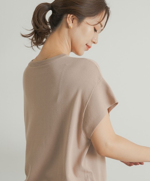 URBAN RESEARCH DOORS（アーバンリサーチドアーズ）の「ウォッシャブル半袖ニット（ニット/セーター・レディース・レッド系その他/ベージュ/ブラック・MEDIUM）」の12枚目の写真