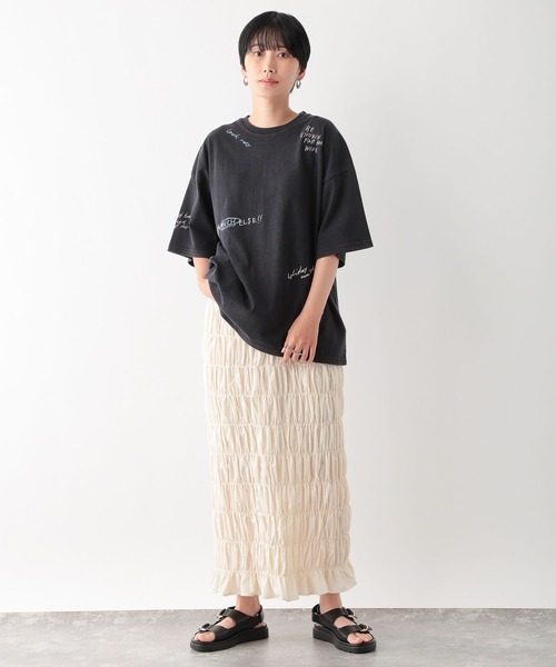 LEPSIM（レプシィム）の「リメイク風刺繍T　138739（Tシャツ/カットソー・レディース・イエロー/チャコールグレー/オフホワイト・FREE）」の14枚目の写真