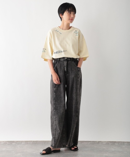 LEPSIM（レプシィム）の「リメイク風刺繍T　138739（Tシャツ/カットソー・レディース・イエロー/チャコールグレー/オフホワイト・FREE）」の21枚目の写真