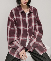 Alfred Alex(�A���t���b�h�A���b�N�X)�́yAlfred Alex�zGradient Checkered Shirt/�O���f�[�V�����`�F�b�N�V���c(�V���c/�u���E�X)
