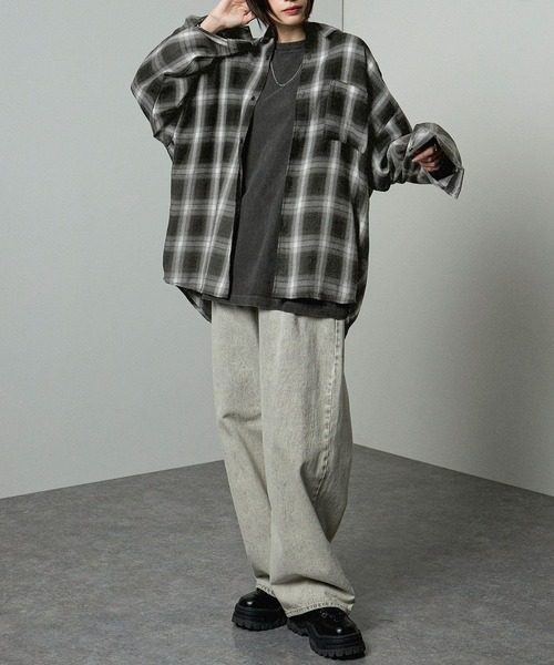Alfred Alex（アルフレッドアレックス）の「【Alfred Alex】Gradient Checkered Shirt/グラデーションチェックシャツ（シャツ/ブラウス・メンズ・ブラック/ネイビー/レッド/イエロー/グレー/ブラウン/ブラウン系・M/L/S）」の19枚目の写真