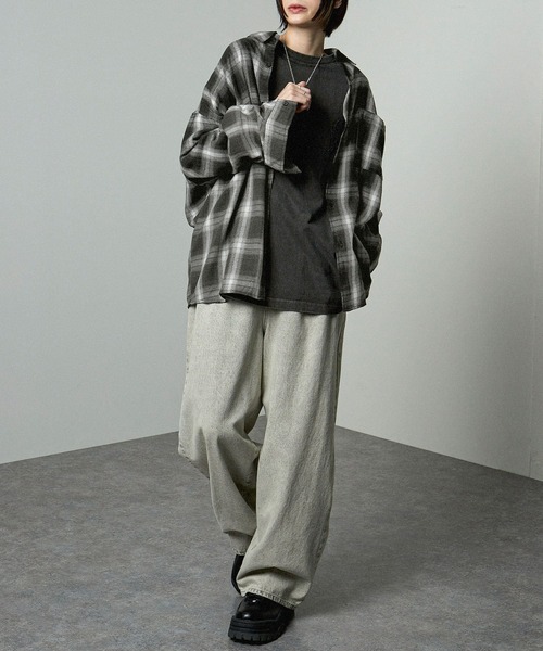 Alfred Alex（アルフレッドアレックス）の「【Alfred Alex】Gradient Checkered Shirt/グラデーションチェックシャツ（シャツ/ブラウス・メンズ・ブラック/ネイビー/レッド/イエロー/グレー/ブラウン/ブラウン系・M/L/S）」の20枚目の写真