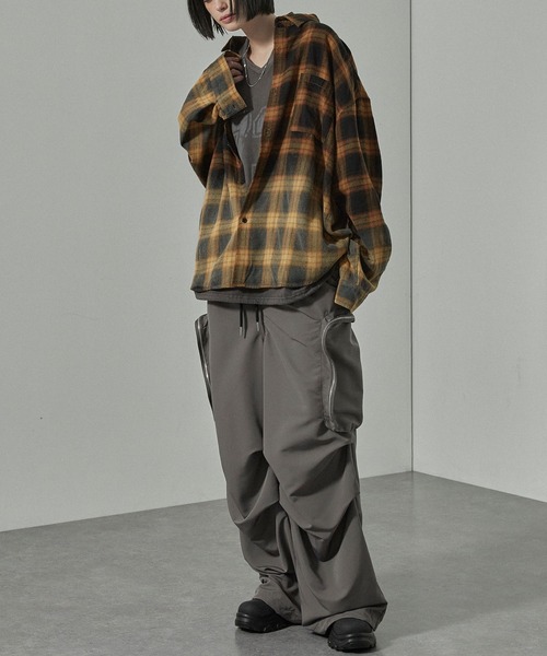 セール】【Alfred Alex】Gradient Checkered Shirt/グラデーション