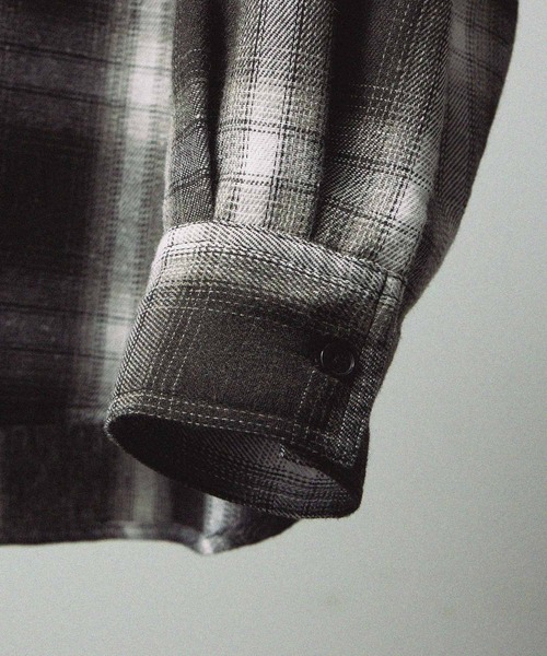 Alfred Alex（アルフレッドアレックス）の「【Alfred Alex】Gradient Checkered Shirt/グラデーションチェックシャツ（シャツ/ブラウス・メンズ・ブラック/ネイビー/レッド/イエロー/グレー/ブラウン/ブラウン系・M/L/S）」の12枚目の写真