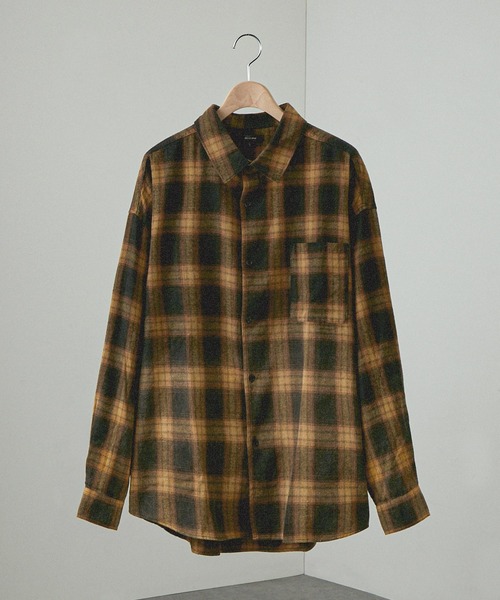 alude 完売品グラデーションチェックシャツ シャツ 「Alfred Alex」グラデーションチェックシャツ メンズ