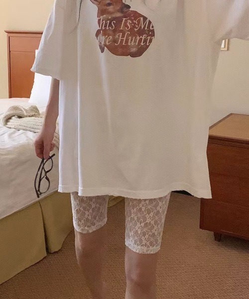 B.I.D.（ビーアイディー）の「《レースレイヤードバイカーショートパンツ（MA）（その他パンツ・レディース・ホワイト/ブラック・X-LARGE）」の8枚目の写真