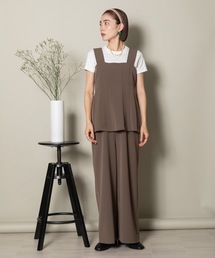 MHBG TOKYO | キレイめジョーゼット　ワイドサロペット(サロペット/オーバーオール)