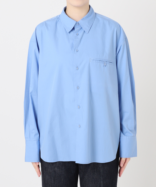 B.C STOCK(ベーセーストック)の「《追加2》ポプリン ボタンダウン ポケット シャツ(シャツ/ブラウス・レディース・ホワイト/ネイビー/ブルー・FREE)」の7枚目の写真