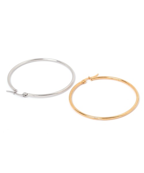 LAKOLE（ラコレ）の「ステンレスワンタッチビッグフープピアス / 144604（ピアス（両耳用）・レディース・その他1/その他2・FREE）」の3枚目の写真