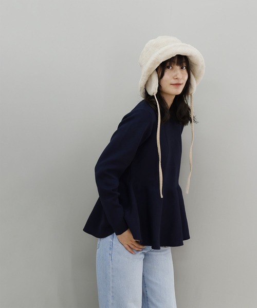 QUEENHEAD(クイーンヘッド)の「ファードックイヤーハット(ハット・レディース・ブラック/ライトベージュ/グレイッシュベージュ/オフホワイト・X-LARGE/XX-LARGE/FREE)」の12枚目の写真