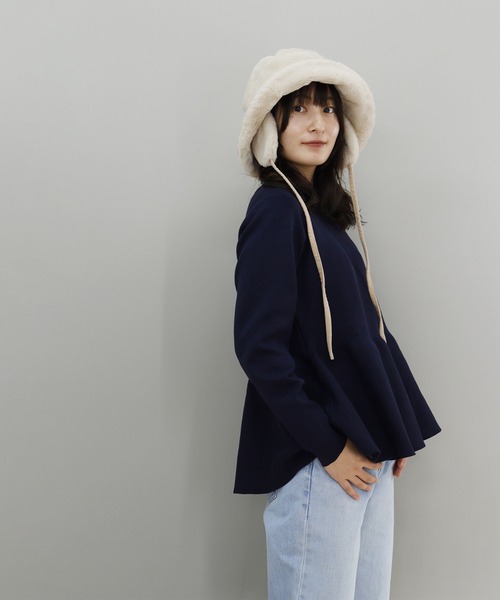 QUEENHEAD(クイーンヘッド)の「ファードックイヤーハット(ハット・レディース・ブラック/ライトベージュ/グレイッシュベージュ/オフホワイト・X-LARGE/XX-LARGE/FREE)」の14枚目の写真