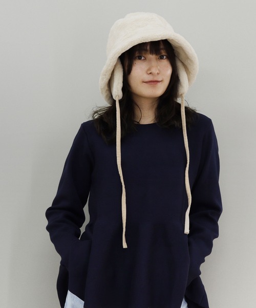 QUEENHEAD(クイーンヘッド)の「ファードックイヤーハット(ハット・レディース・ブラック/ライトベージュ/グレイッシュベージュ/オフホワイト・X-LARGE/XX-LARGE/FREE)」の8枚目の写真