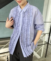 ≪追加≫コットンシルクフロントフリルブラウス