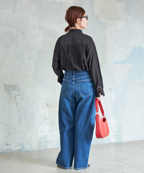Spick & Span(スピックアンドスパン)の「≪追加≫コットンシルクフロントフリルブラウス(シャツ/ブラウス・レディース・ブラック/ホワイト/スカイブルー・FREE)」の8枚目の写真