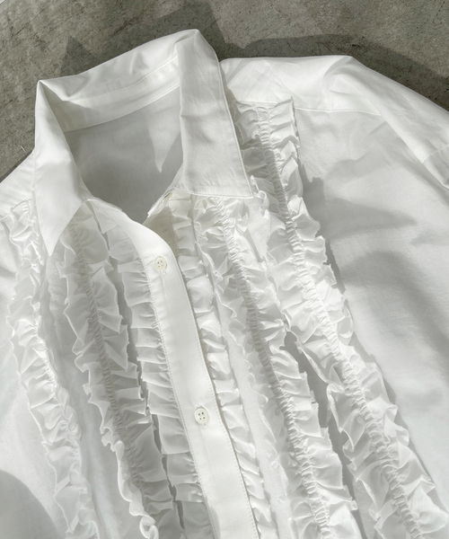 Spick & Span(スピックアンドスパン)の「≪追加≫コットンシルクフロントフリルブラウス(シャツ/ブラウス・レディース・ブラック/ホワイト/スカイブルー・FREE)」の16枚目の写真
