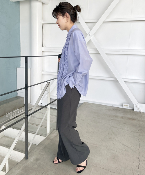 Spick & Span(スピックアンドスパン)の「≪追加≫コットンシルクフロントフリルブラウス(シャツ/ブラウス・レディース・ブラック/ホワイト/スカイブルー・FREE)」の19枚目の写真