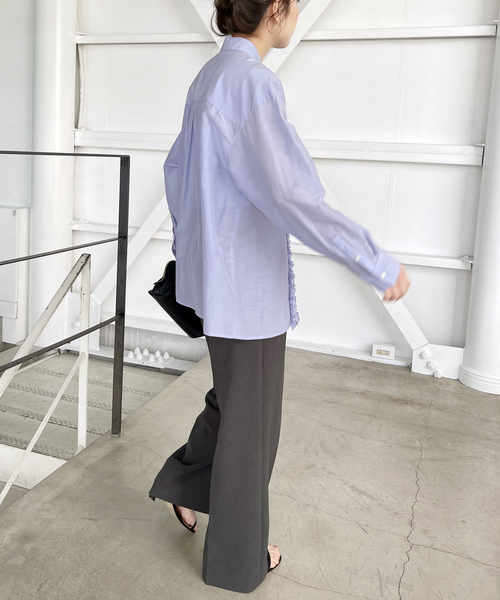 Spick & Span(スピックアンドスパン)の「≪追加≫コットンシルクフロントフリルブラウス(シャツ/ブラウス・レディース・ブラック/ホワイト/スカイブルー・FREE)」の21枚目の写真