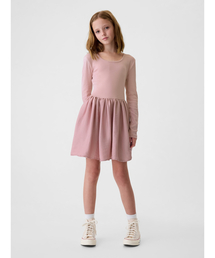 GAP（ギャップ）の「ミックスメディア サテンワンピース (キッズ)（ワンピース・キッズ）」