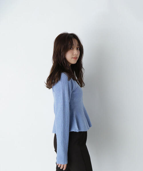 NATURAL BEAUTY BASIC（ナチュラルビューティーベーシック）の「◇リンクスペプラムカーディガン（カーディガン/ボレロ・レディース・オフホワイト/ブルー/ブラック・FREE）」の19枚目の写真