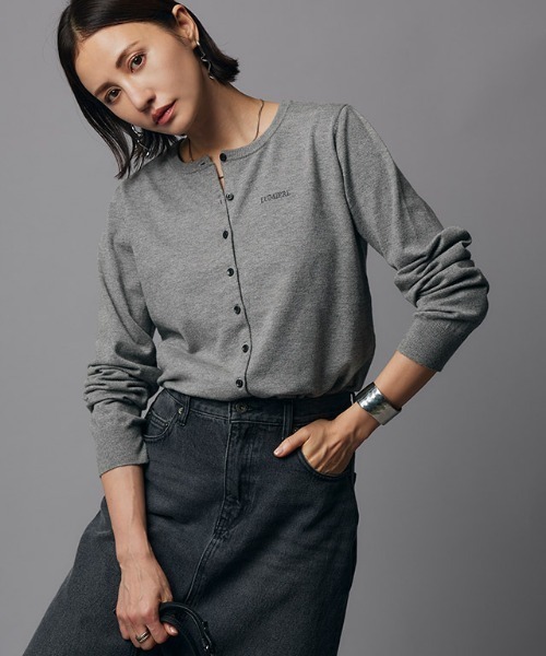 RASW（ラス）の「[RASW]ビスコース刺繍ロゴカーディガン（カーディガン/ボレロ・レディース・ブラウン/杢グレー・M/L）」の3枚目の写真