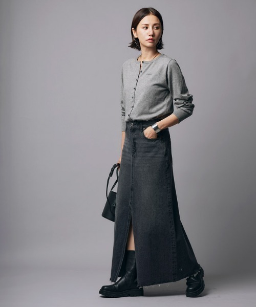RASW（ラス）の「[RASW]ビスコース刺繍ロゴカーディガン（カーディガン/ボレロ・レディース・ブラウン/杢グレー・M/L）」の6枚目の写真