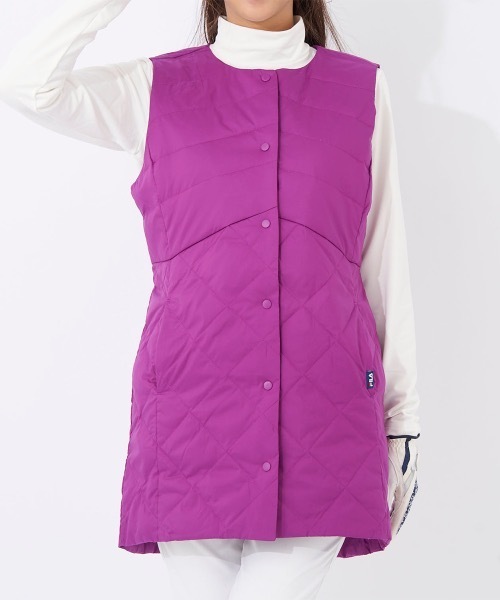 アンタイトル ゴルフ ダウンベスト ワンピース ロングベスト ピンク