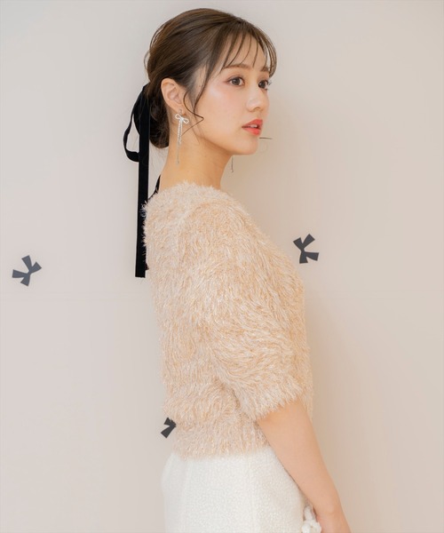 WILLSELECTION(ウィルセレクション)の「シャギーラメ5分袖プルオーバー(ニット/セーター・レディース・ベージュ/シルバー/オフホワイト/ピンク・FREE)」の15枚目の写真